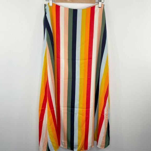 Cupcakes and Cashmere Pippa Multi Stripe A-Line Midi Skirt Women's Size 6 - Picture 10 of 10